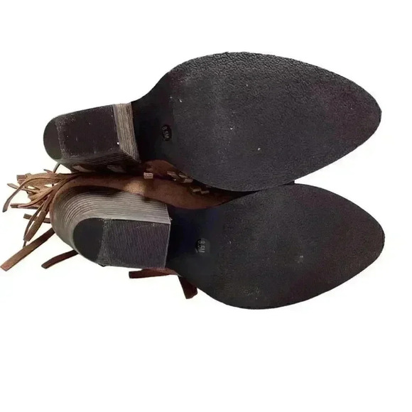 Coconuts by Matisse Lambert Women 8.5 Suede Fringe Western Ankle Boots Brown - Picture 7 of 9